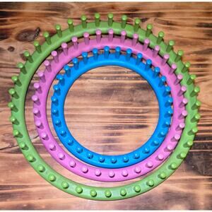 LOT Of 3 ROUND KNITTING CROCHET LOOMS Circular Hat Scarf Socks Sewing Craft